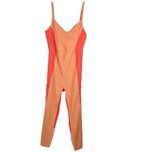 Outdoor Voices ZOOM Full Length Bodysuit Onesie Orange Sunstone/Paprika Womens M